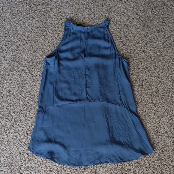 THEORY Blue Sleeveless High-Low Top - Picture 6 of 7